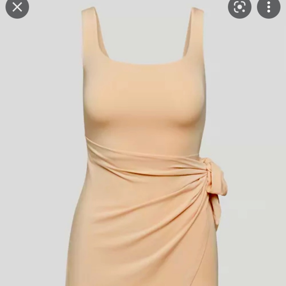 Aritzia Wilfred color flax beige Saturn Mini sun Dress Mini wrap dress NWT!